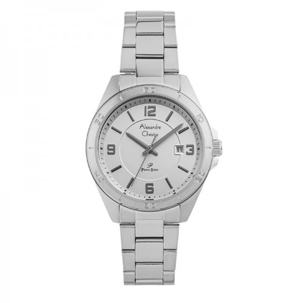 Alexandre Christie AC 1016 Silver White Steel Lady LDBSSSL